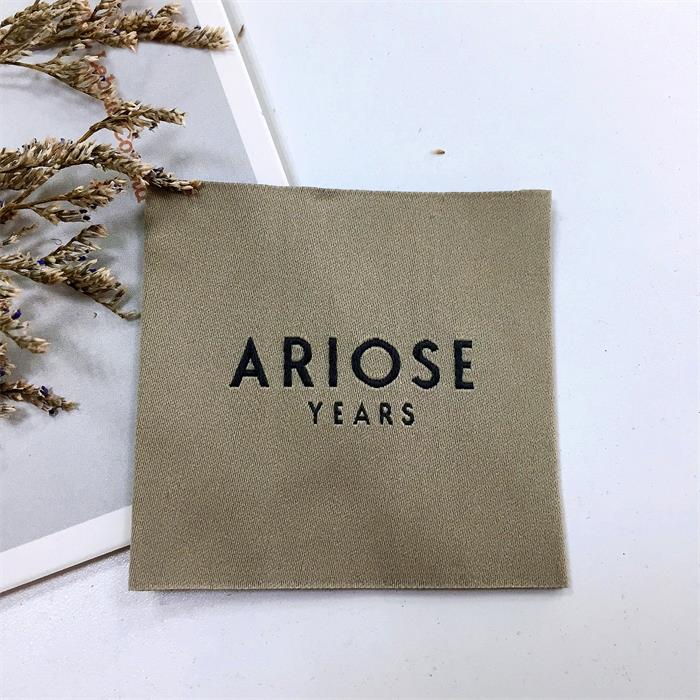 Custom damask cotton clothing garment main woven label for bags