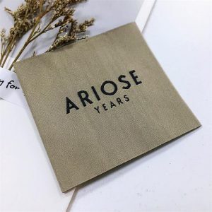 Custom damask cotton clothing garment main woven label for bags