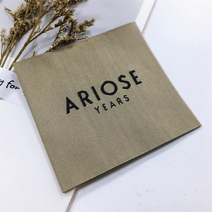 Custom damask cotton clothing garment main woven label for bags
