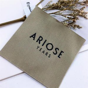 Custom damask cotton clothing garment main woven label for bags