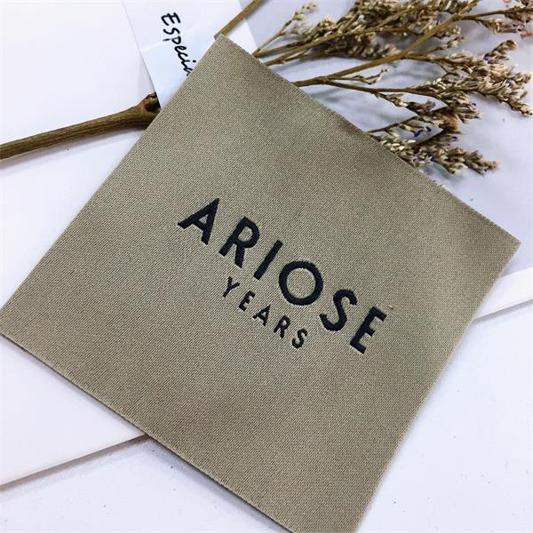 Custom damask cotton clothing garment main woven label for bags