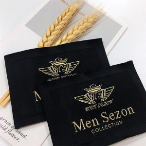 Free sample labels with custom logo damask clothing tags 
