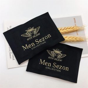 Free sample labels with custom logo damask clothing tags