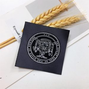 Wholesale machine satin damask woven label for garment
