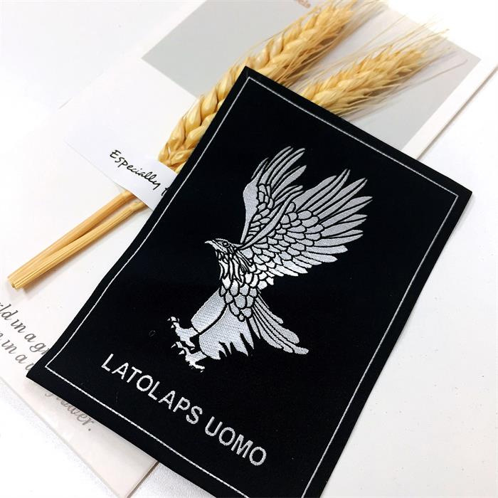 Custom famous brand name logo machine woven damask durable labels for clothing Custom famous brand name logo machine woven damask durable labels for clothing
