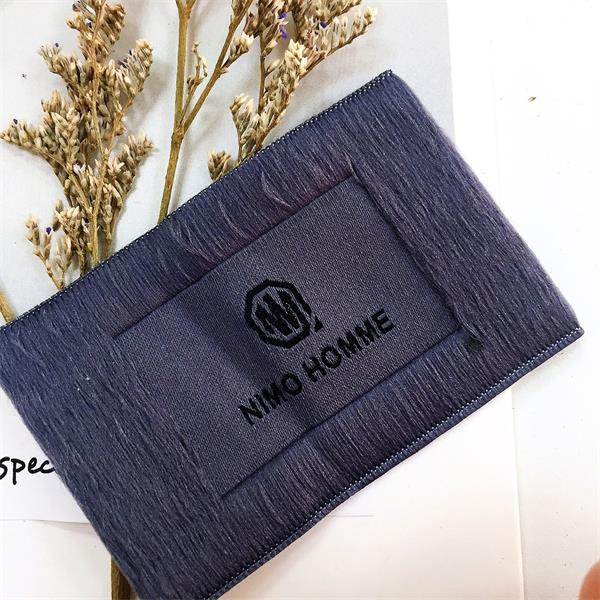 Custom adhesive Iron on t shirt woven labels tags for clothing