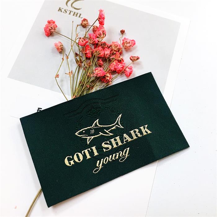 High Quality Custom Polyester Damask Tags End Fold woven label for jacket - Image 4