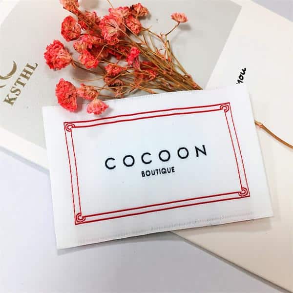 Main label woven tag custom design for jacket clothing