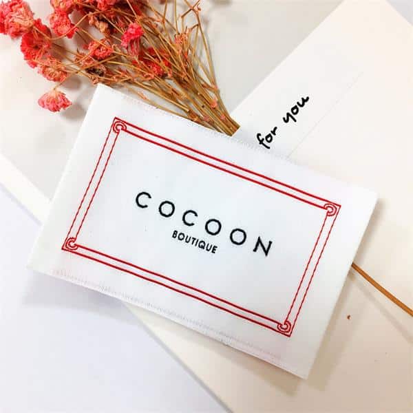 Main label woven tag custom design for jacket clothing - Image 3