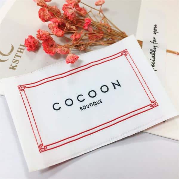 Main label woven tag custom design for jacket clothing - Image 2