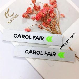 Neck high quality woven labels white tag for t shirt
