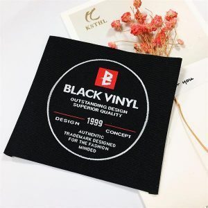 High density woven double damask main brand logo clothing labels