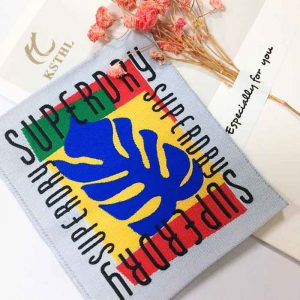 2021 New design woven colorful tag woven clothing labels
