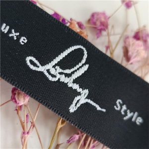 Black small size neck clothing tag for t-shirt