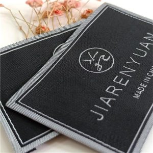 Black luxury woven tag for clothing