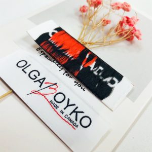 Update-2022 factory fashion customized fabric sew in labels for shirt bags