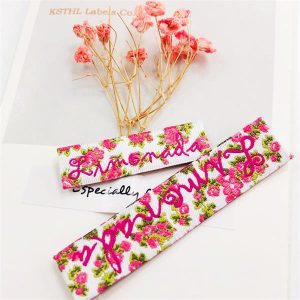 Professional garment label supplier 30D top quality custom woven tags for clothing/bag/shoes