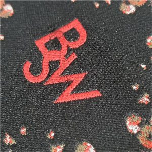 30D high density polyester damask woven label on shirt wholesale clothing tag