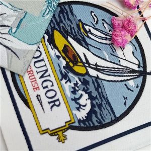 120picks damask woven label logo garment tag cheap