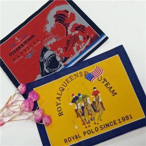 30D good products brand name woven label t shirt for clothing/bag