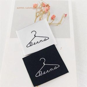 where to buy garment label cheap 50D flag woven tags white sewing tags for clothing
