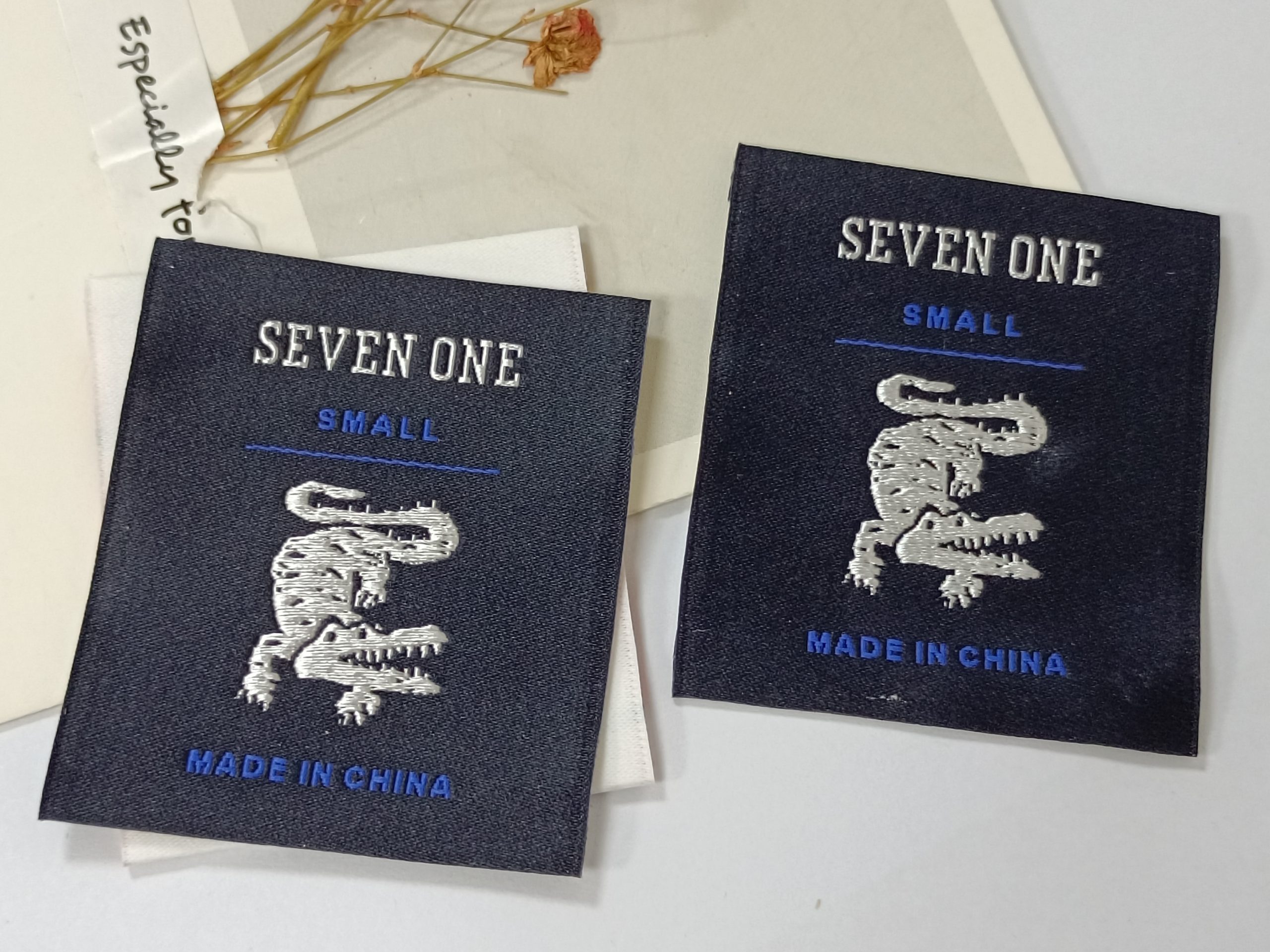 Update--2024 new wholesale custom brand name woven cotton fabric labels woven tag for garment - Image 4