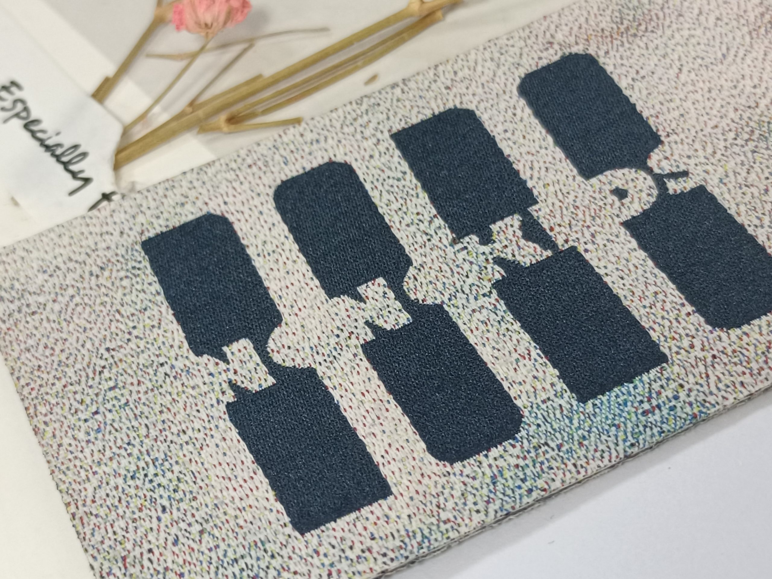 Custom high density garments woven labels damask clothing labels for hats woven tag